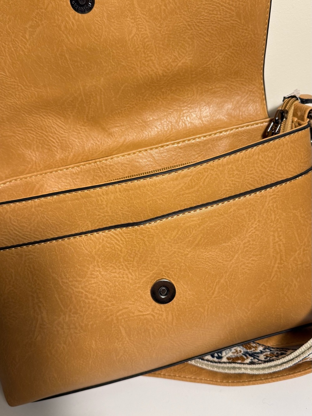 Embroidered Tassel Crossbody Bag in Tan - Picture 7 of 8